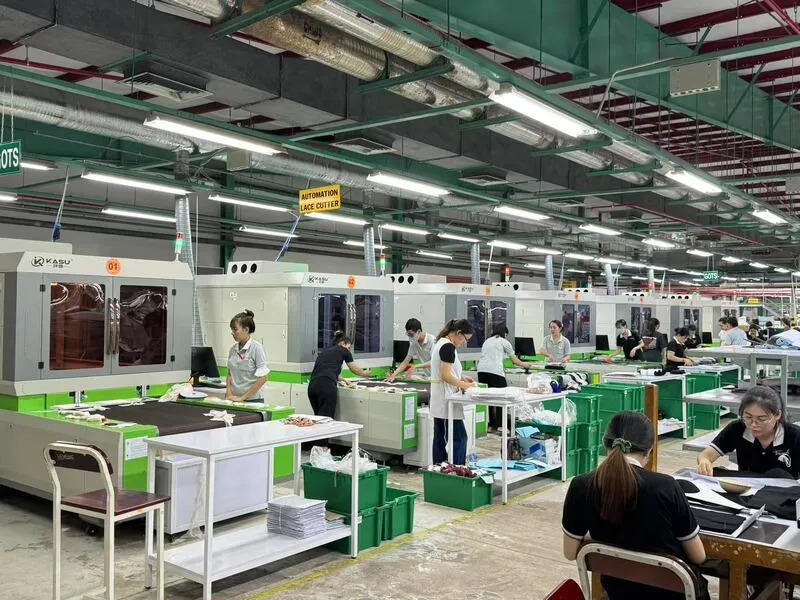 KASU Lingerie Lace Laser Cutting Machine in Operation