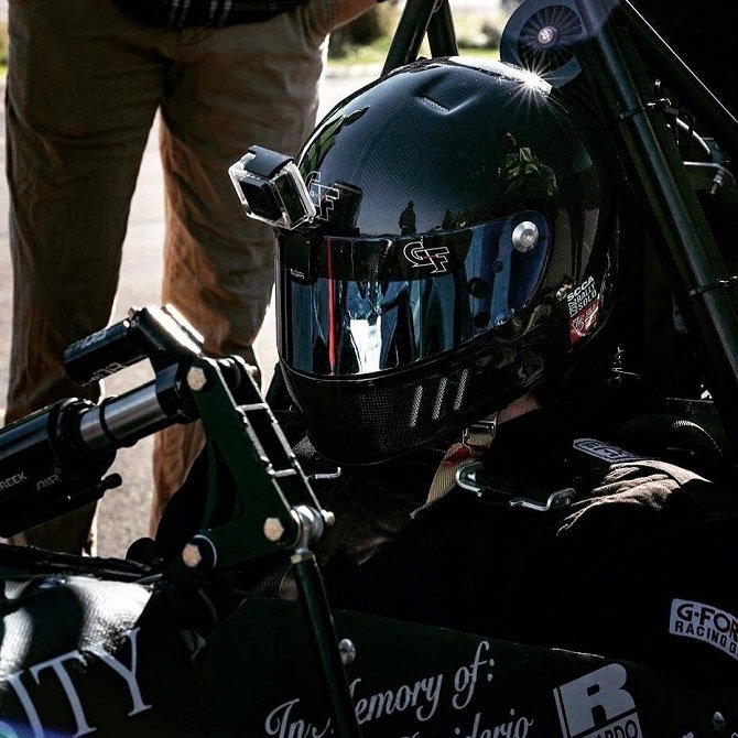 racing driver helmet made of carbon fiber material