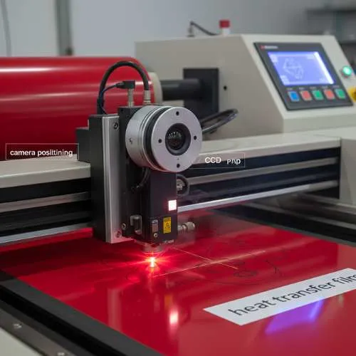 Máy cắt laser có camera dùng để cắt decal chuyển nhiệt.